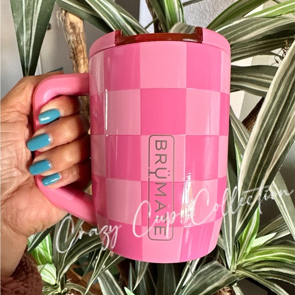 BrüMate Pink Checkered Mug MUV 15oz